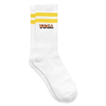 Lettrage de yoga coloré rétro - Chaussettes de tennis - blanc/jaune - Droite