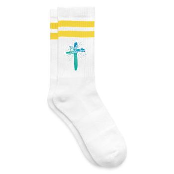 Ranimé - Chaussettes de tennis - blanc/jaune - Droite
