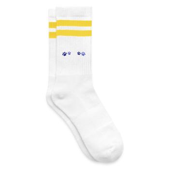 Blue Animal Prints - Striped tennis socks - white/yellow - Right