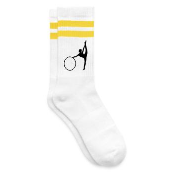 Rhythmic gymnastics - Striped tennis socks - white/yellow - Right