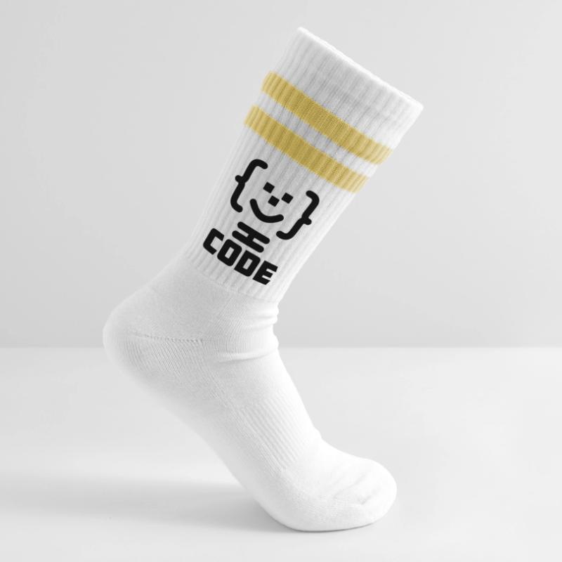 Logo du code du programmeur principal avec texte CODE Chaussettes de tennis