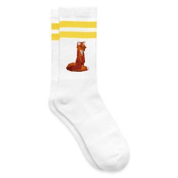 Fuchs - Gestreifte Tennissocken - Weiß/Gelb - Rechts