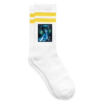 New Angel - Striped tennis socks - white/yellow - Right