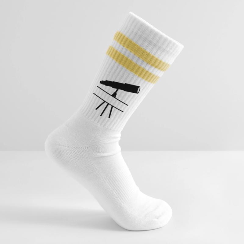 Teleskop-Schattenbild mit Leerzeichen oder Balken Gestreifte Tennissocken