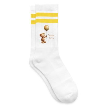 Ours en peluche avec ballon Simpler Times - Chaussettes de tennis - blanc/jaune - Droite