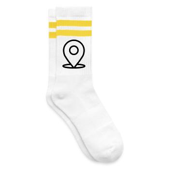 localization - Striped tennis socks - white/yellow - Right
