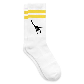 Rhythmic gymnastics - Striped tennis socks - white/yellow - Right