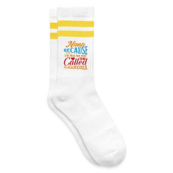 Nana trop cool pour être appelée grand-mère - Chaussettes de tennis - blanc/jaune - Droite