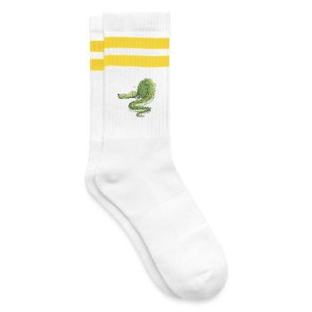 Funny Crocodile I Wildlife Animals - Striped tennis socks - white/yellow - Right