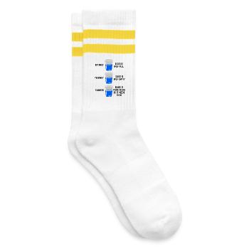 Verre d’ingénieur à moitié plein à moitié vide Drôle d’ingénieur - Chaussettes de tennis - blanc/jaune - Droite