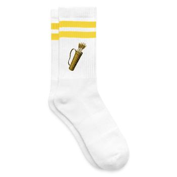 archery bow arrow quiver archer - Striped tennis socks - white/yellow - Right