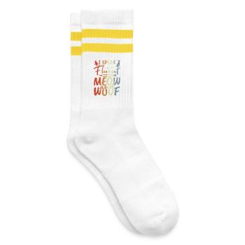 Vet Joke - Striped tennis socks - white/yellow - Right