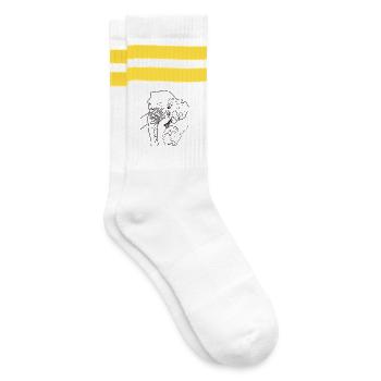 Elefant gefunden Thailand  - Gestreifte Tennissocken - Weiß/Gelb - Rechts