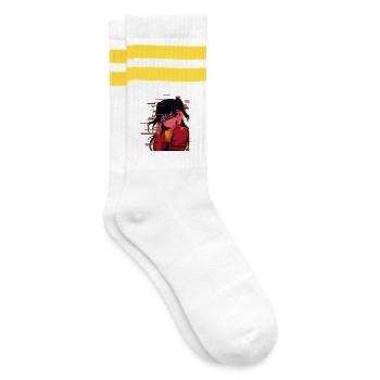 Waifu Anime Girl Kawaii Otaku Amateurs d’anime - Chaussettes de tennis - blanc/jaune - Droite