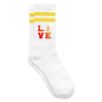 Floorball court et clair - Chaussettes de tennis - blanc/jaune - Droite