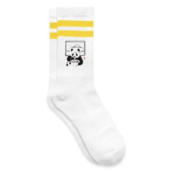 Ramen Panda - Striped tennis socks - white/yellow - Right