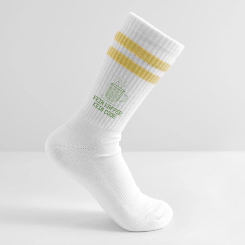 No Coffee No Code Programmer Computer Scientist Striped tennis socks