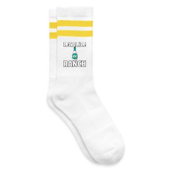 Legalize Ranch Bottle Tee - Striped tennis socks - white/yellow - Right
