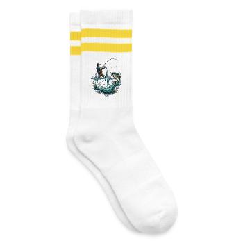 Pêche au battement de cœur Pêcheur ECG Poisson - Chaussettes de tennis - blanc/jaune - Droite