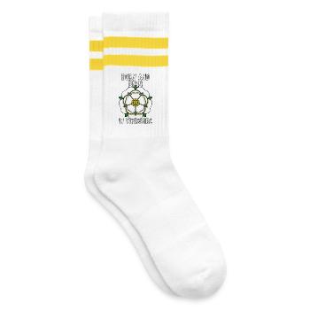 Dans le comté du Yorkshire, fière fleur du drapeau du Yorkshire - Chaussettes de tennis - blanc/jaune - Droite