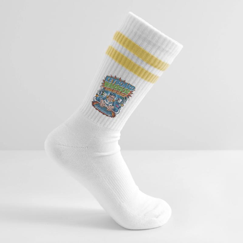Remote Developer Keyboard Warrior Remote Coder Striped tennis socks