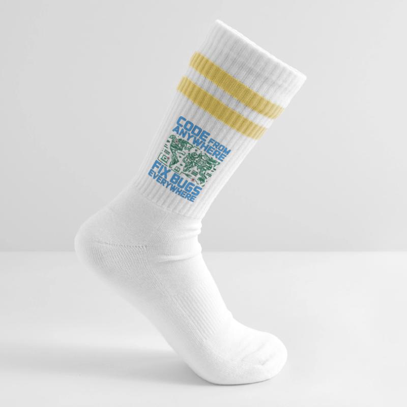 Remote Developer Code From Anywhere Remote Tech Gestreifte Tennissocken