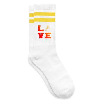 Idée cadeau pour un athlète de pickleball pour l’anniversaire - Chaussettes de tennis - blanc/jaune - Droite