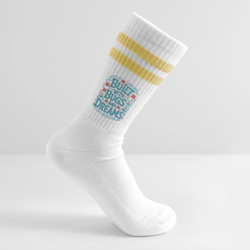 Game Developer Built With Bugs And Indie Developer Gestreifte Tennissocken
