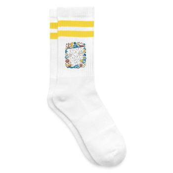 Marine Electrician Sparks Fly Marine Engineering - Gestreifte Tennissocken - Weiß/Gelb - Rechts