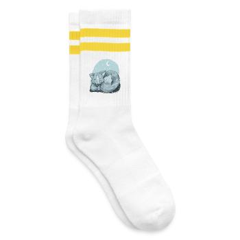 Vinja the she-wolf - Striped tennis socks - white/yellow - Right