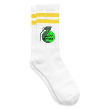 Explosive Earth - Striped tennis socks - white/yellow - Right