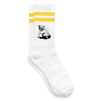 pitbull, staffordshire terrier - Chaussettes de tennis - blanc/jaune - Droite