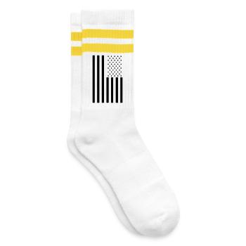 Stars and Stripes American Flag - Striped tennis socks - white/yellow - Right