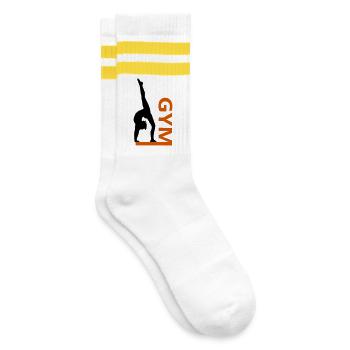 Gymnastics - Striped tennis socks - white/yellow - Right