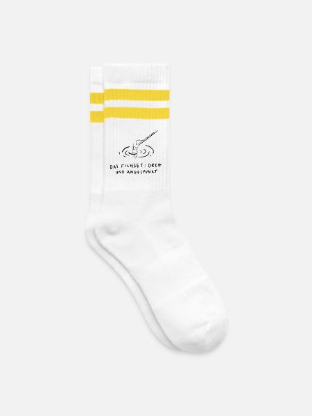 Das Filmset, Dreh und Angelpunkt - Gestreifte Tennissocken - Weiß/Gelb