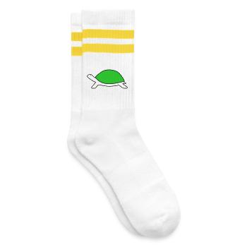Turtle - Striped tennis socks - white/yellow - Right