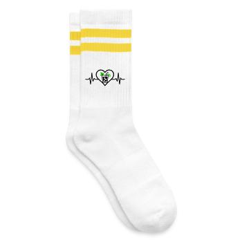 Mojito Heart Aperitif Cocktail - Striped tennis socks - white/yellow - Right
