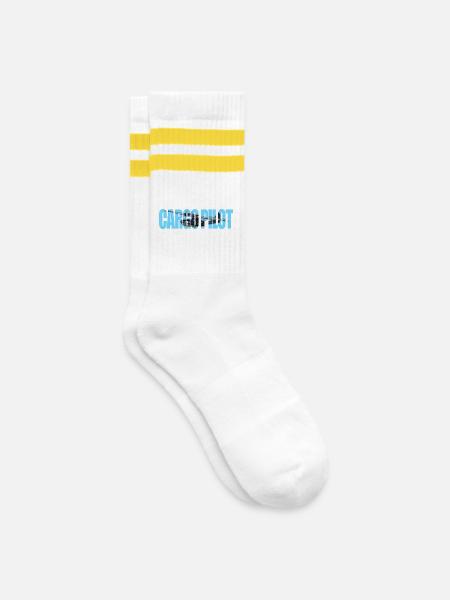 Cargo pilot PBY Catalina - Gestreifte Tennissocken - Weiß/Gelb