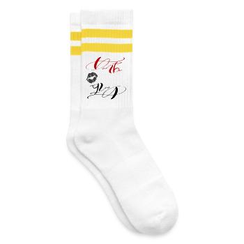 thank you - Striped tennis socks - white/yellow - Right