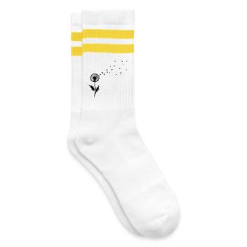 Vœux de pissenlit et graines soufflées pour la liberté - Chaussettes de tennis - blanc/jaune - Droite