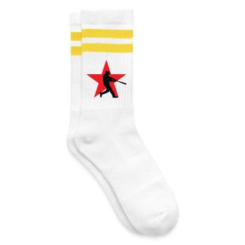 Baseball - Sport - Chaussettes de tennis - blanc/jaune - Droite