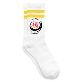 Emblème Poitou Charentes - Chaussettes de tennis - blanc/jaune - Droite