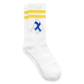 Flag of Finland - Striped tennis socks - white/yellow - Right