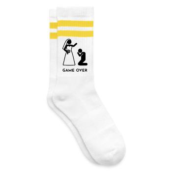 Mariage - Game over - Chaussettes de tennis - blanc/jaune - Droite