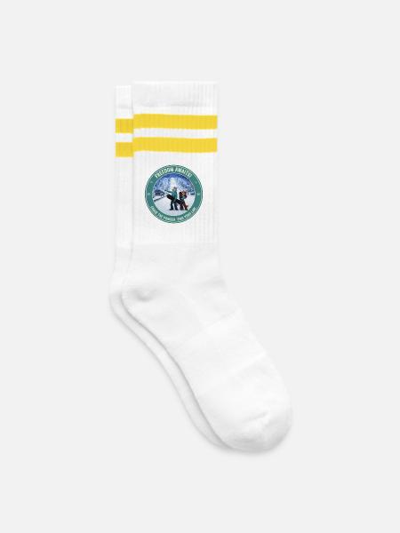Fursona Snowboard - Gestreifte Tennissocken - Weiß/Gelb