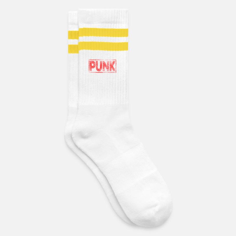 punk - Chaussettes de tennis - blanc/jaune