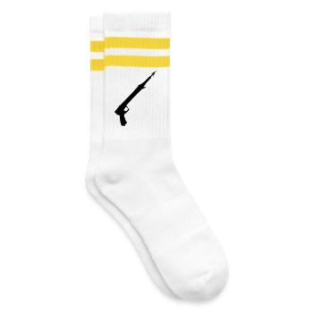Harpunen-Pistole - Gestreifte Tennissocken - Weiß/Gelb - Rechts