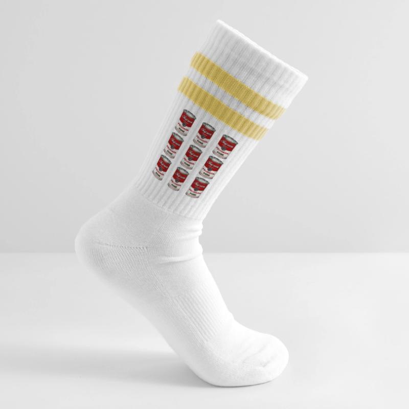 Feijoada Pork Can Pattern Striped tennis socks