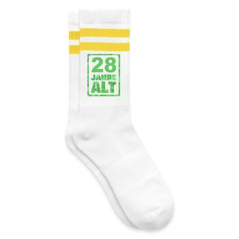 Old 28 - Striped tennis socks - white/yellow - Right