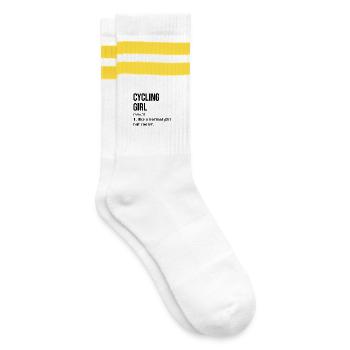 Radfahren - Gestreifte Tennissocken - Weiß/Gelb - Rechts